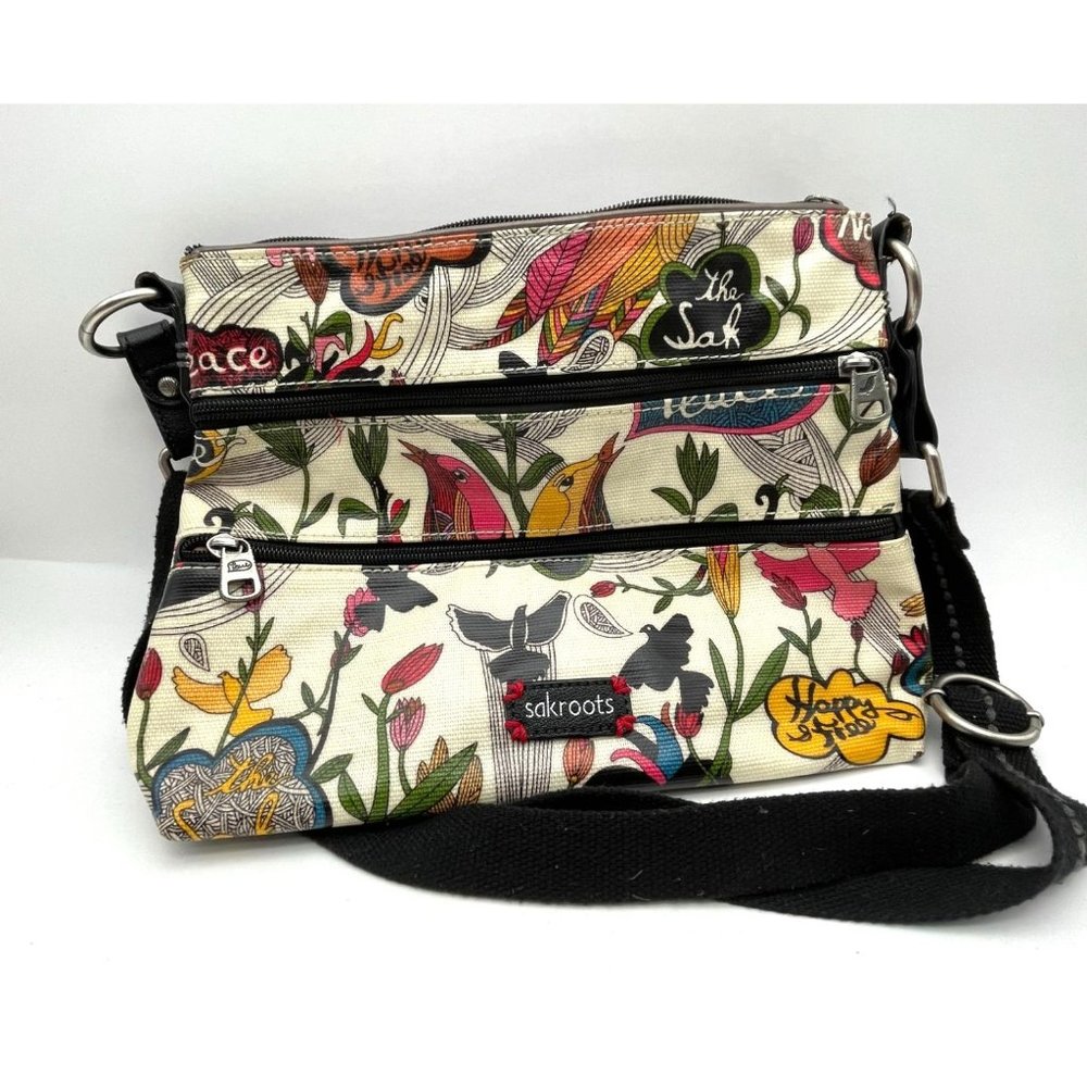 Sakroots Peace and Love Crossbody Handbag